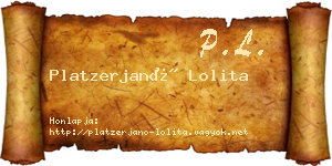 Platzerjanó Lolita névjegykártya